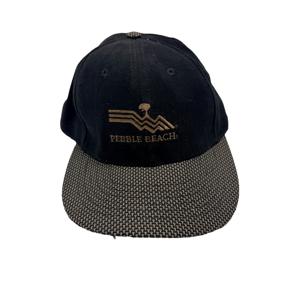 NWT Vtg Pebble Beach Golf Links Hat Script USA Flag Logo Baseball PGA Tour Cap